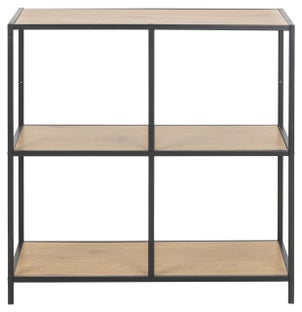 Regał metalowy z 4 półkami 77x78 cm czarno-beżowy – obraz-1