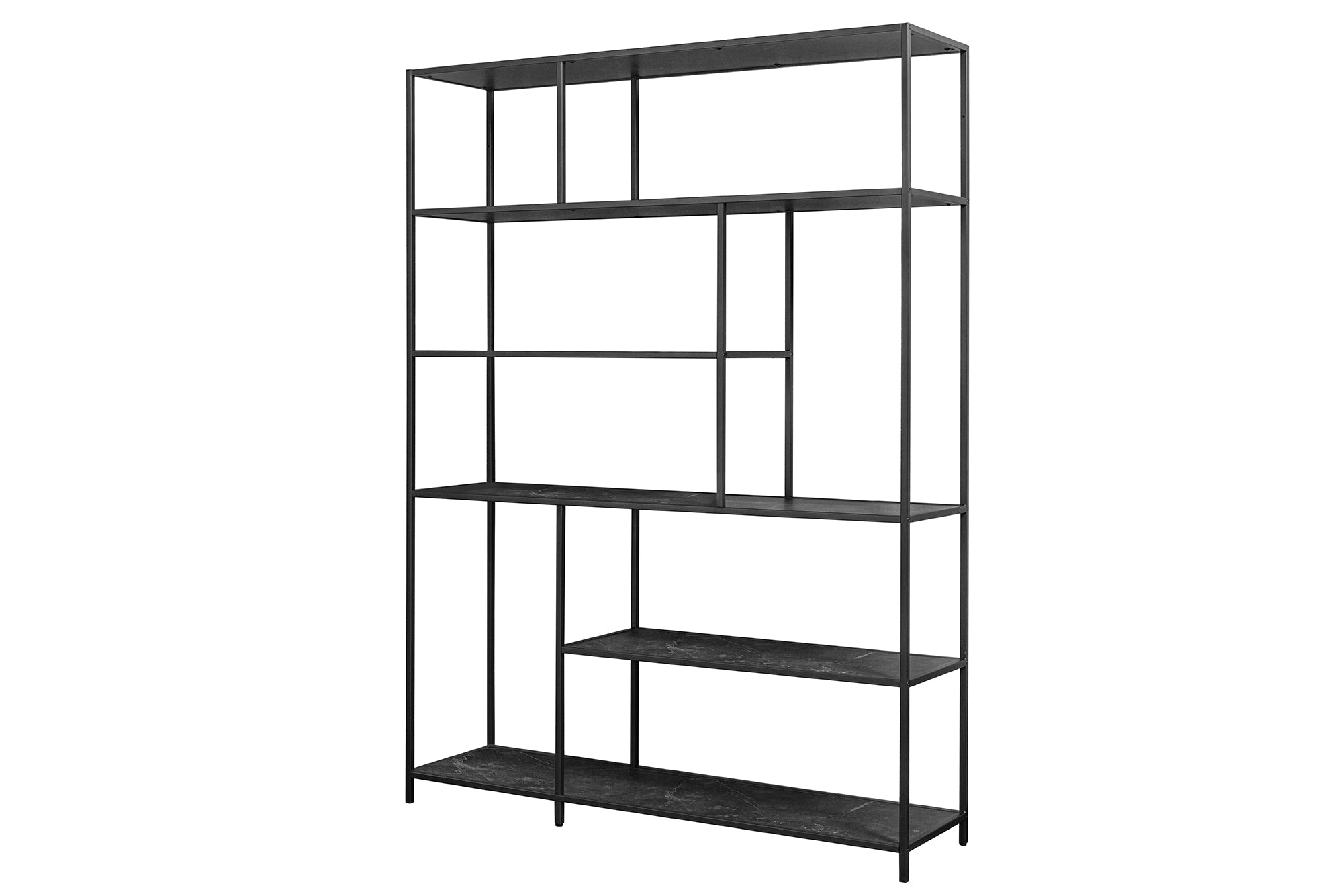 Regał SLIM LINE 185x135 cm wygląd marmuru czarna – grafika-1.