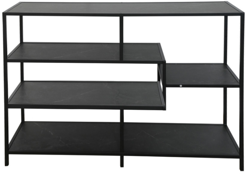 Regał antracytowy z półkami marmurowymi nowoczesny styl – grafika-1.