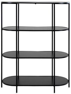 Regał stojący czarny 4 półki 85x111 cm – grafika-1.