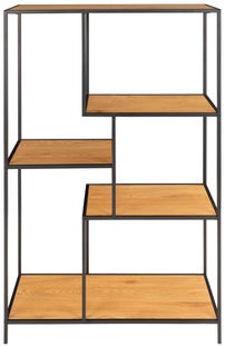 Regał metalowy czarny naturalny 120x80x36 cm – obraz-1