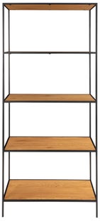 Regał metalowy czarny naturalny 170x80x36 cm – grafika-1.