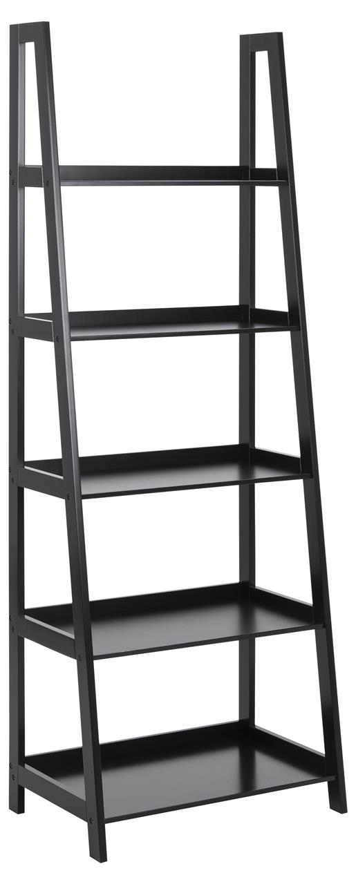 Regał wysoki na książki czarny 63 x 180 cm – obraz-1