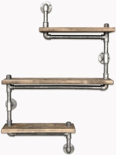 Regał wiszący Boruraf 50x60 cm naturalno-szary – obraz-1