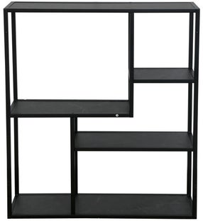 Regał z antracytowymi półkami imitującymi marmur do nowoczesnego salonu – grafika-1.