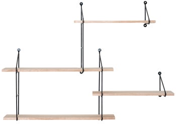 Regał wiszący drewniany czarny 99x62 cm – grafika-1.
