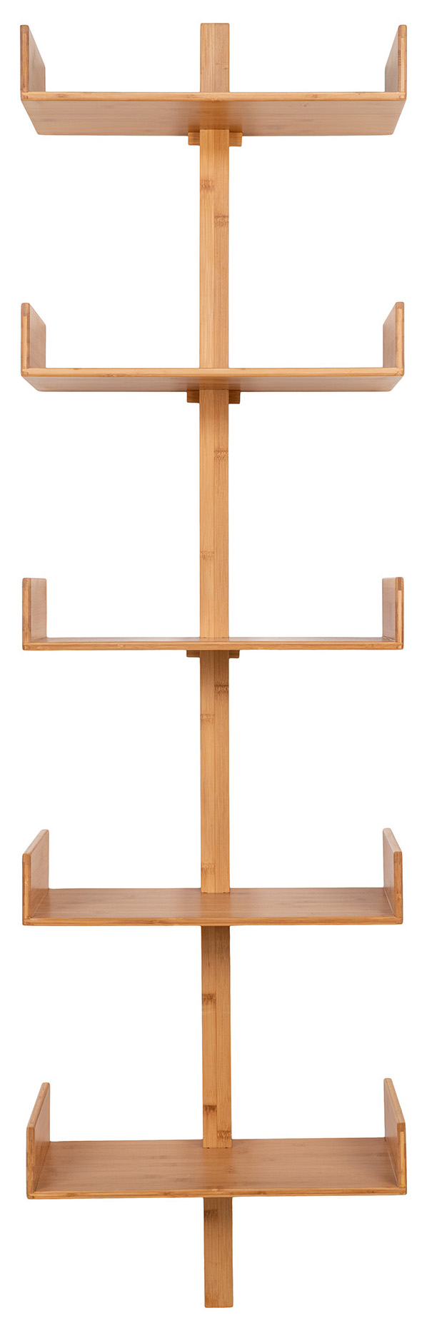 Regał wiszący z 5 półkami bambusowy w kolorze naturalnym 50x180 cm – grafika-1.