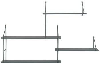 Regał wiszący zielony drewno i stal 99x62 cm – grafika-1.