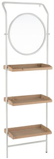 Regał z lustrem Zemal 40x105 cm biały – obraz-1