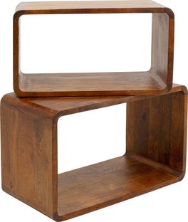 Zestaw dwóch regałów drewno mango 48x80x40 cm – obraz-1