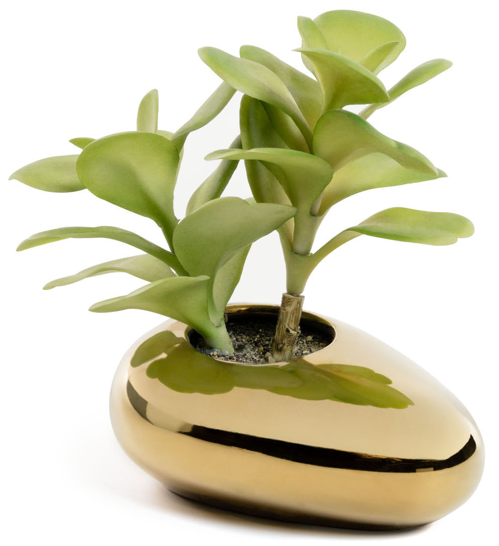 Roślina sztuczna Adenium złota doniczka 15cm – obraz-1