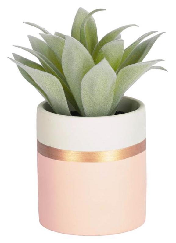 Roślina dekoracyjna zielona sztuczna Agawa kolorowa doniczka 14 cm – obraz-1