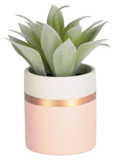 Roślina dekoracyjna zielona sztuczna Agawa kolorowa doniczka 14 cm – obraz-1