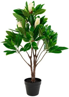 Roślina dekoracyjna zielona sztuczna Magnolia 90cm – obraz-1