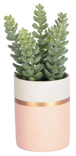 Roślina dekoracyjna sztuczna Sukulent ceramiczna doniczka 19 cm – obraz-1