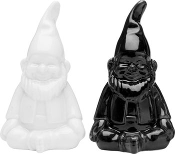 Solniczka i pieprzniczka Gnome czarno-biała (2-szt) – obraz-1