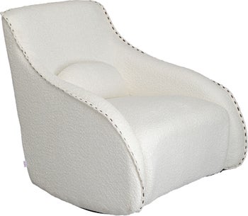 Fotel bujany Swing Ritmo boucle kremowy – obraz-1