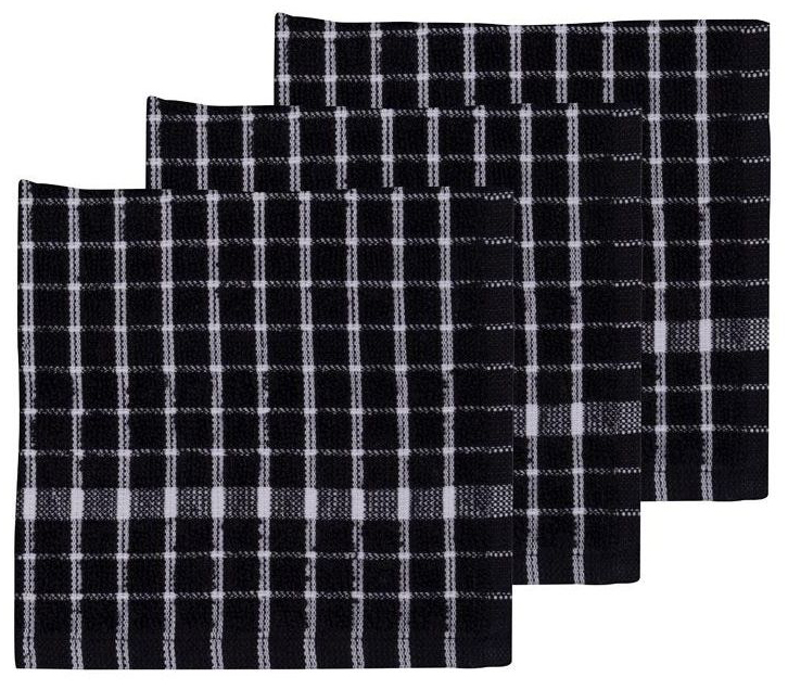 Ściereczki w kratkę Södahl 30x30 cm 3 szt. czarne – obraz-1