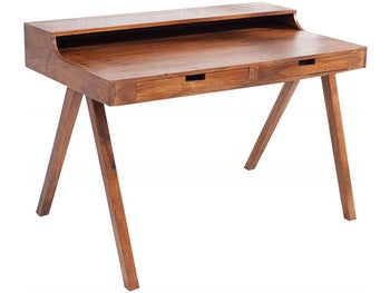 Brązowy sekretarzyk z akacji w stylu nowoczesnym do biura – grafika-1.