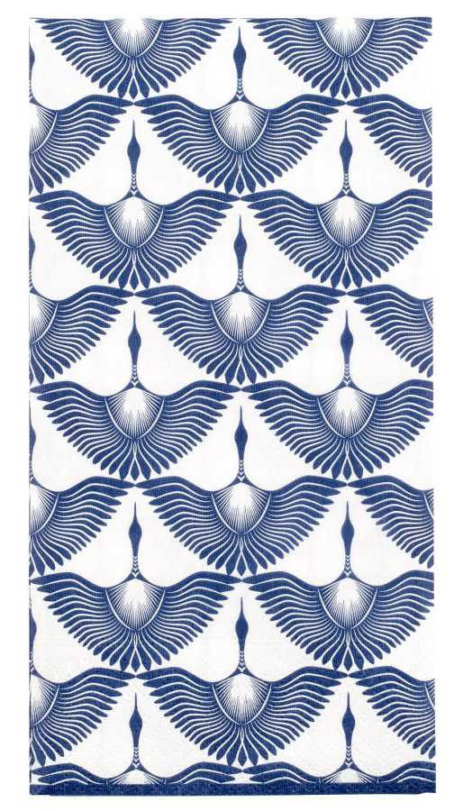 Serwetki papierowe 16-set białe w niebieski wzór 40x40 cm – obraz-1