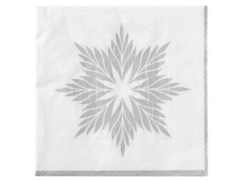 Serwetki Nordic Star (20-set) biało-srebrne – obraz-1