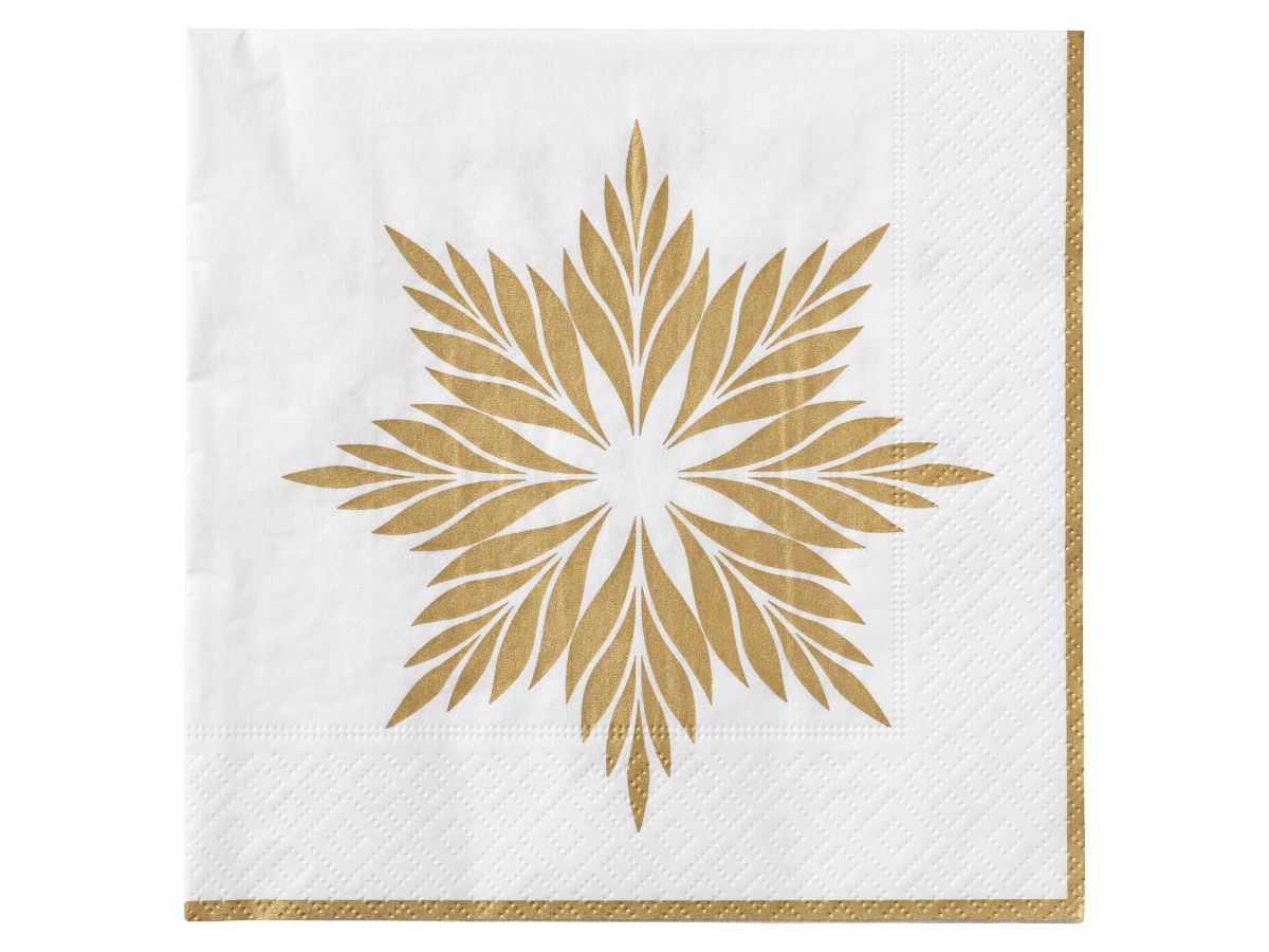 Serwetki Nordic Star (20-set) biało-złote – obraz-1
