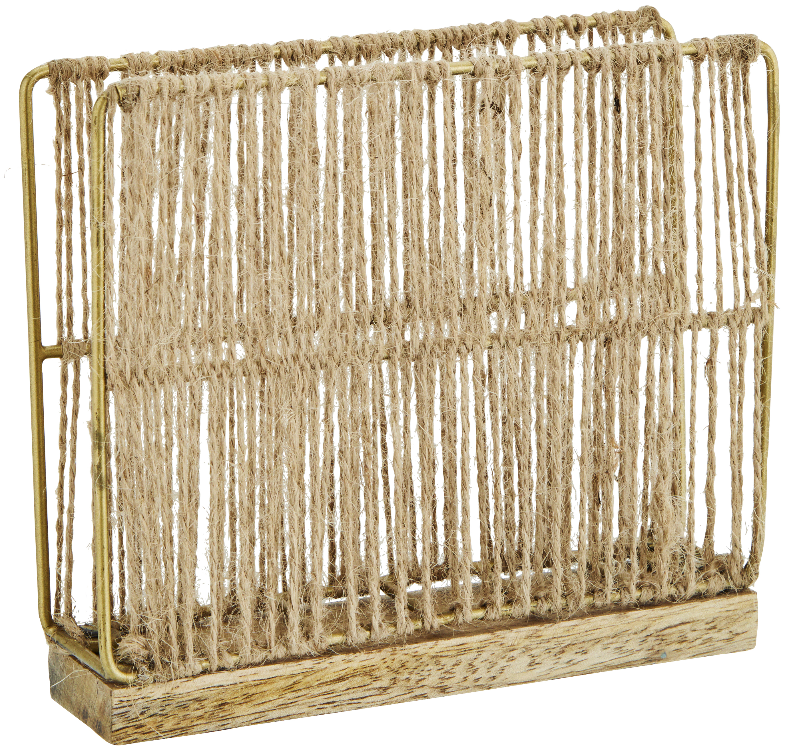 Serwetnik Lamiosca 16x13 cm naturalno-złoty – obraz-1