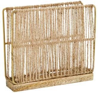 Serwetnik Lamiosca 16x13 cm naturalno-złoty – obraz-1