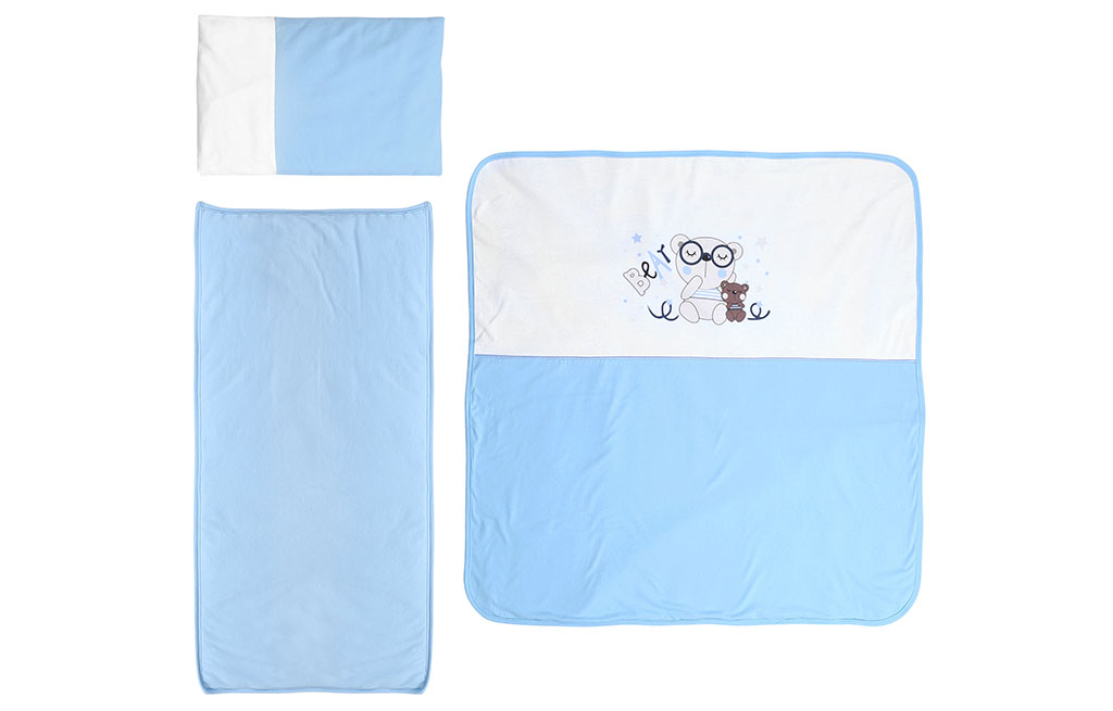 Сет за количка ватиран ZA ZA синьо – изображение-1