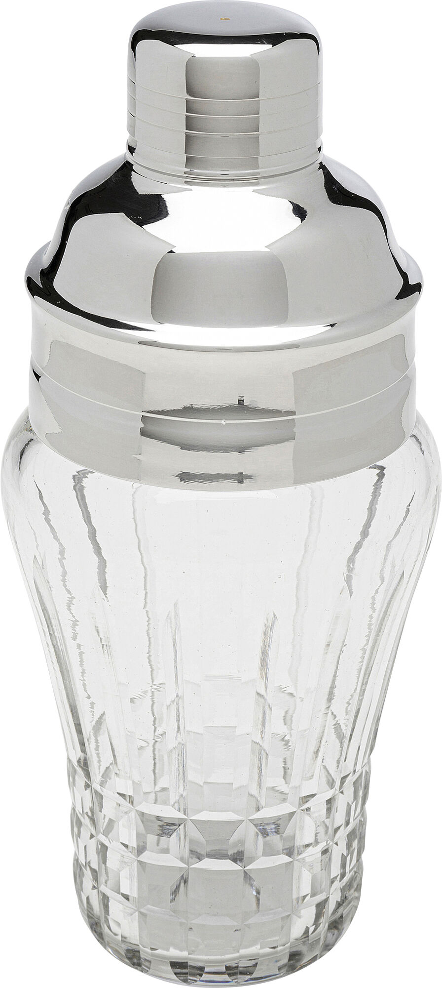 Shaker do drinków szkło transparentne i srebrne aluminium 500 ml – obraz-1
