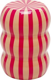 Mesa auxiliar Candy Stripes Rosa Ø30cm – Imagen-1.