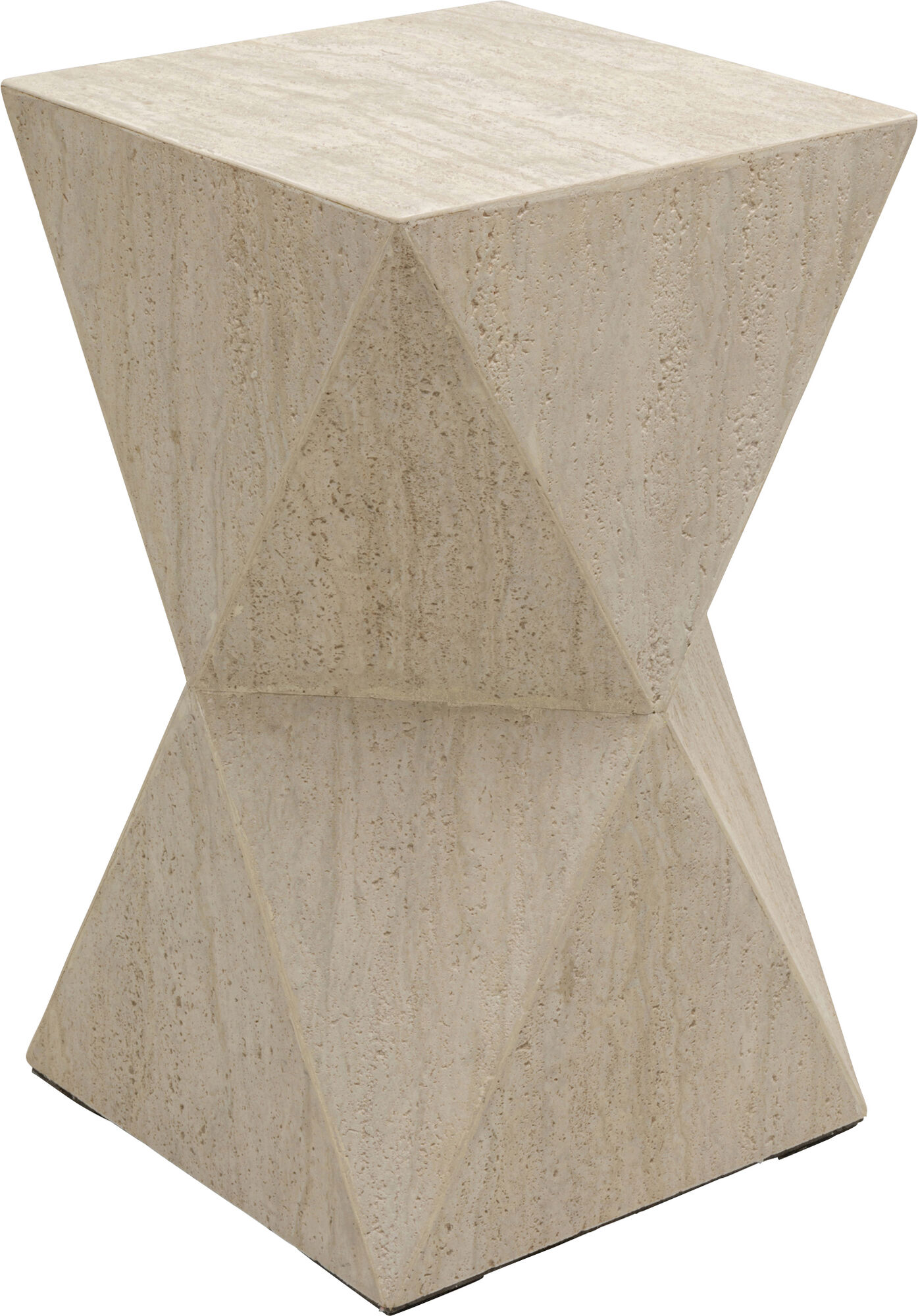 Mesa auxiliar Luxury Triangle Travertine 54cm – Imagen-1.