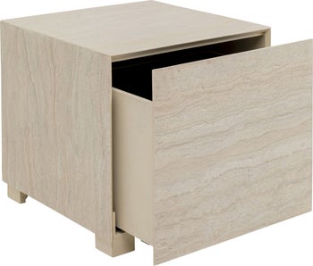 Stolik Pomocniczy Travertino z Szufladą 45x45cm – obraz-1