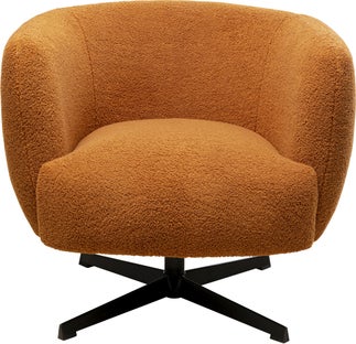 Sillón giratorio Peony Fuzzy Marrón – Imagen-1.