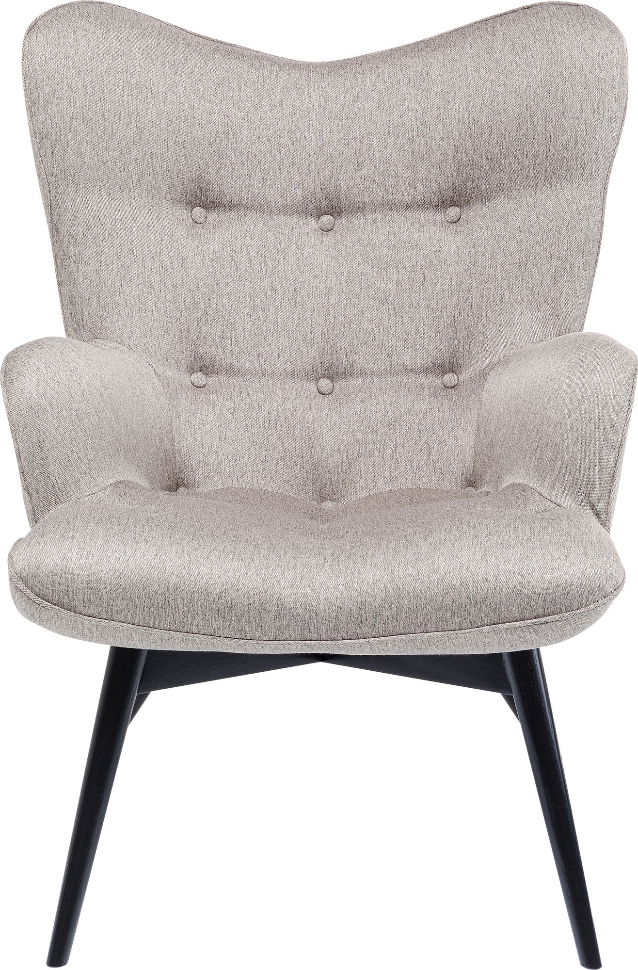 Fotel do pokoju tapicerowany szary nogi drewniane czarne – obraz-1
