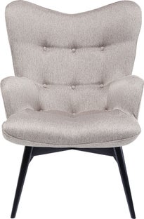 Fotel do pokoju tapicerowany szary nogi drewniane czarne – obraz-1