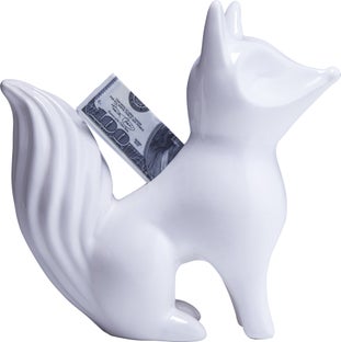 Skarbonka Fox 20x19 cm biała – obraz-1