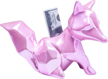 Skarbonka Fox Glossy 24x16 cm różowa – obraz-1