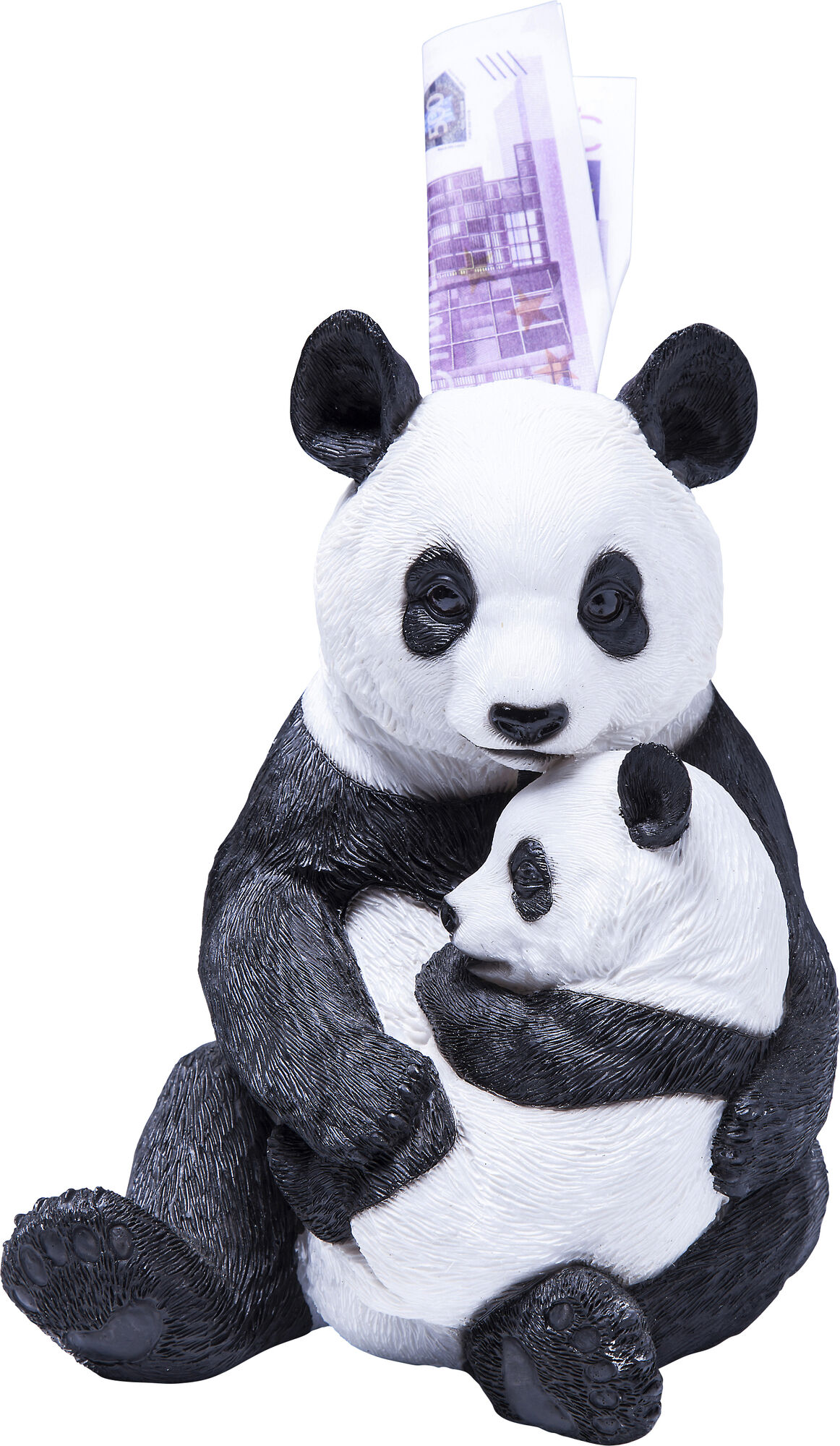 Skarbonka Panda Family 18x22 cm biało-czarna – obraz-1