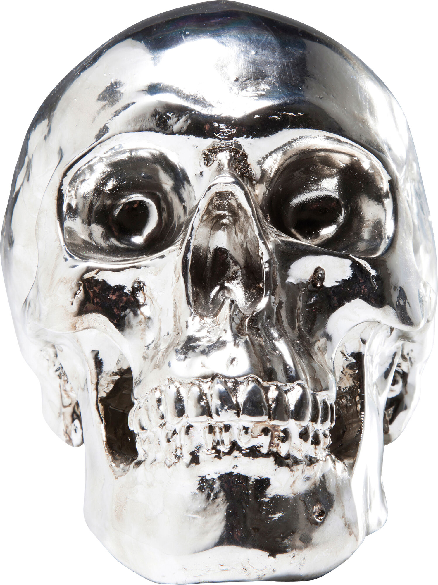 Skarbonka Skull 20x14 cm srebrna – obraz-1