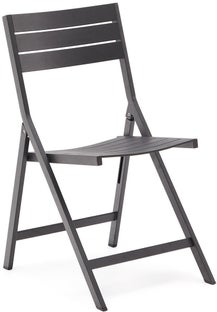 Składane krzesło ogrodowe aluminiowe czarne 85 x 46 cm – obraz-1