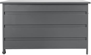 Skrzynia na akcesoria ogrodowe szara aluminiowa z kółkami duża 160x82 cm – grafika-1.