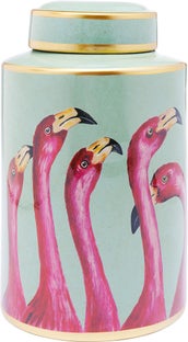 Stiklinis indas su dangteliu Flamingos 29cm – paveikslėlis-1.