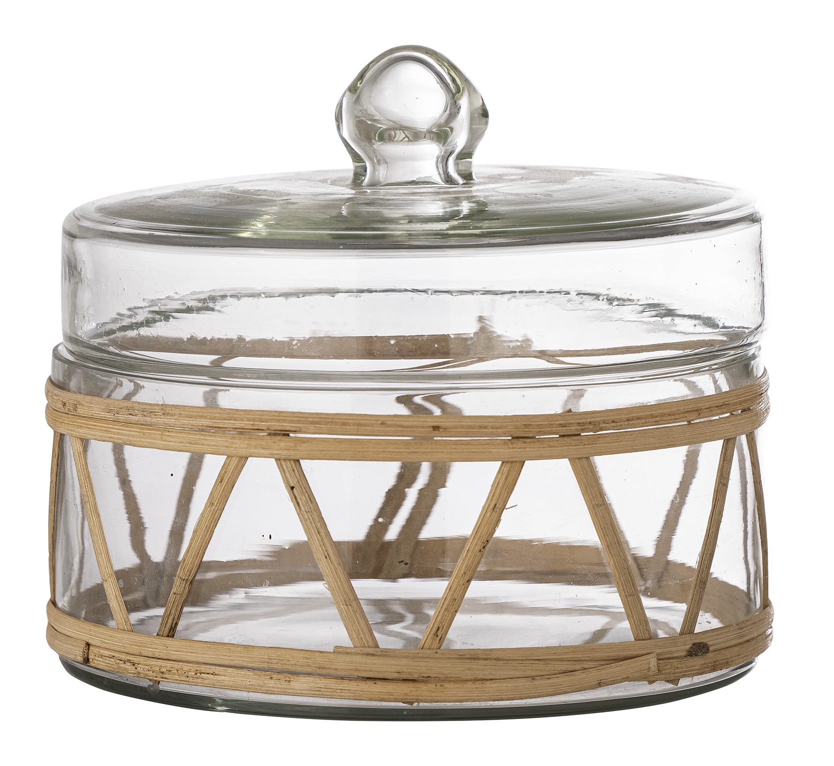 Słoik dekoracyjny szklany opleciony trzciną 0,9 L – obraz-1