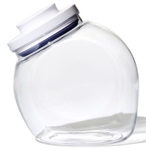 Słoik na ciastka transparentny z biała przykrywką z tworzywa sztucznego 2,8 L – obraz-1