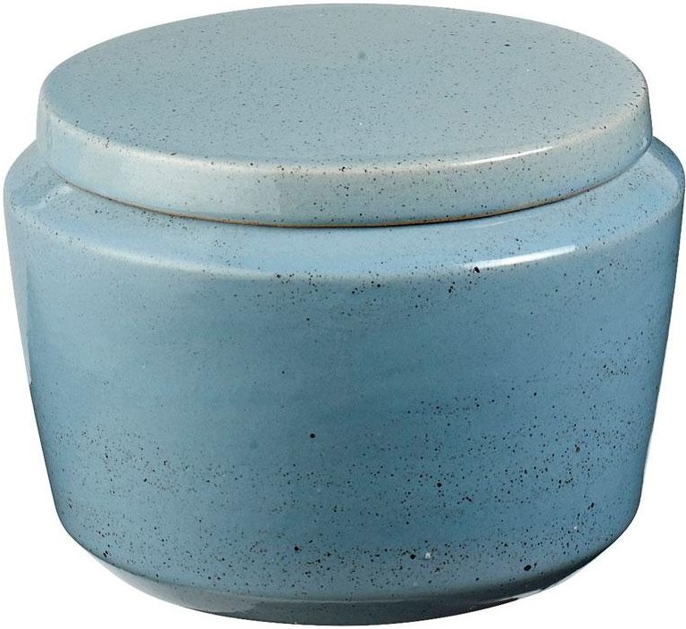 Słoik z pokrywką ceramiczny niebieski Ø14x10 cm – obraz-1