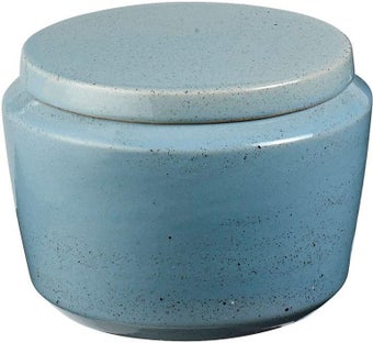 Słoik z pokrywką ceramiczny niebieski Ø14x10 cm – obraz-1