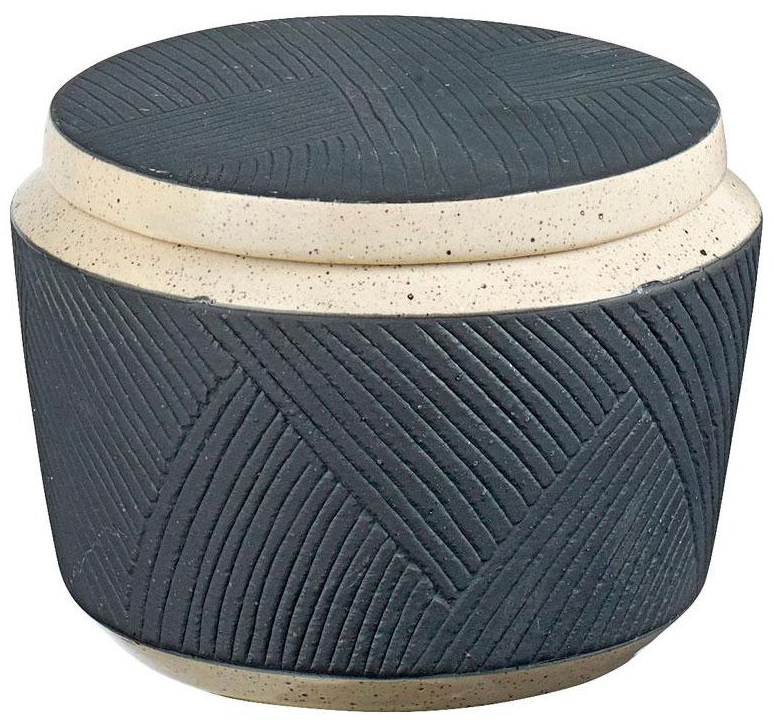 Słoik z pokrywką ceramiczny szary Ø14x10 cm – obraz-1