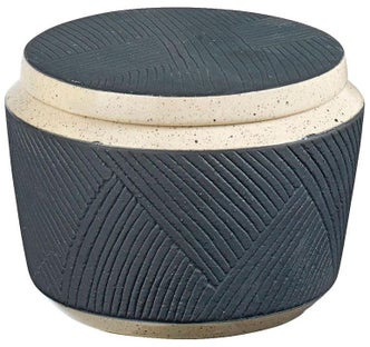 Słoik z pokrywką ceramiczny szary Ø14x10 cm – obraz-1