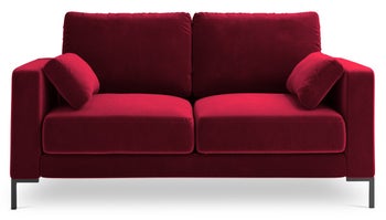 Sofa 2 osobowa czerwona nogi czarne 158x92 cm – obraz-1